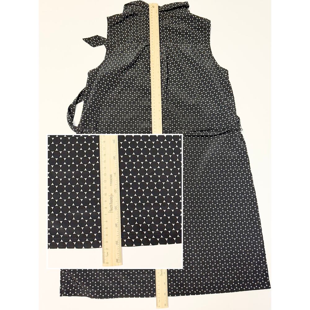 Banana Republic Geometric Print Sleeveless Belted Shirt Dress Black White 6 - Picture 6 of 7